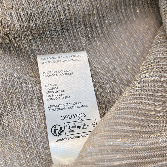 Anthropologie sheer Metallic Long Sleeve Top NWT - Picture 6 of 6